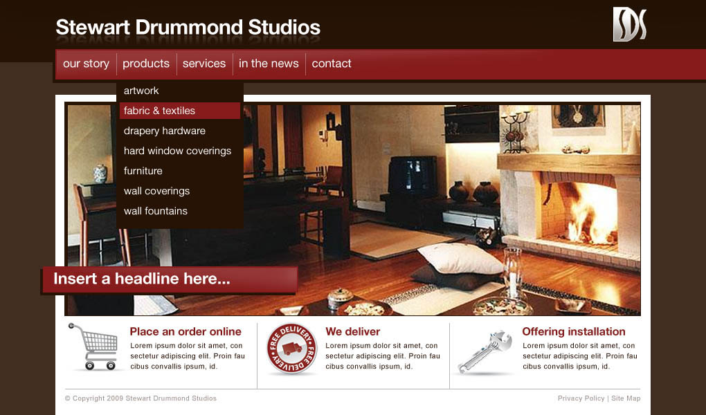 Sds home page design 2 fd0000