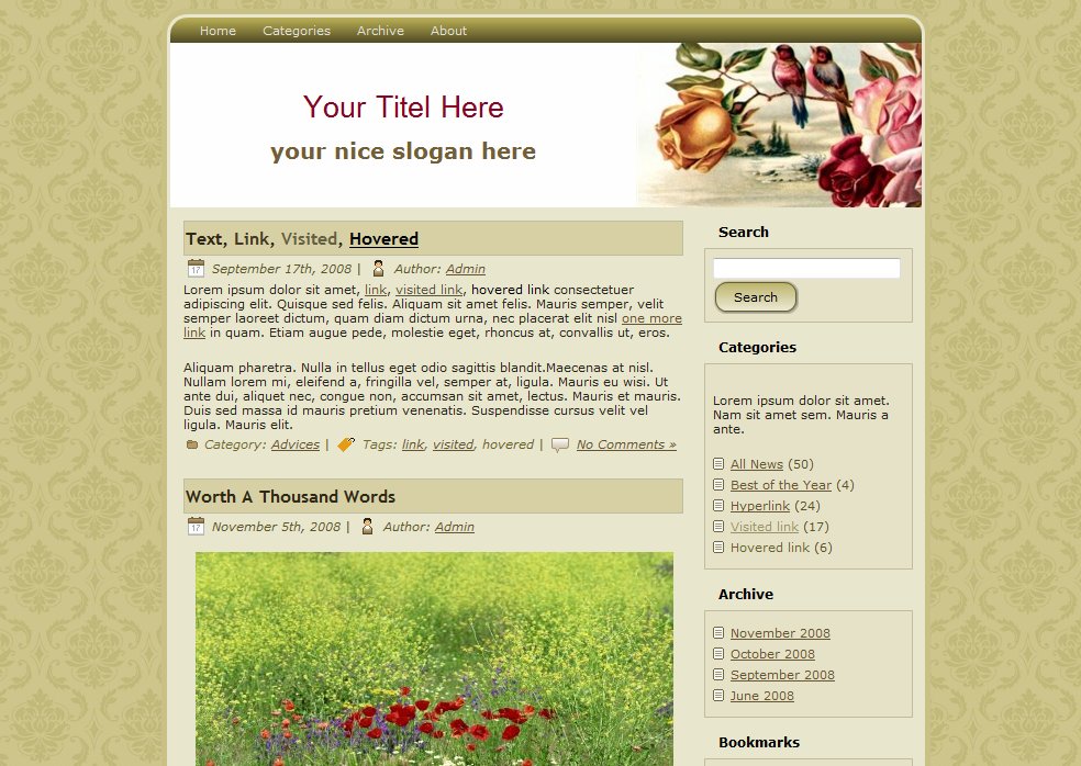 Vintage1 free wordpress theme