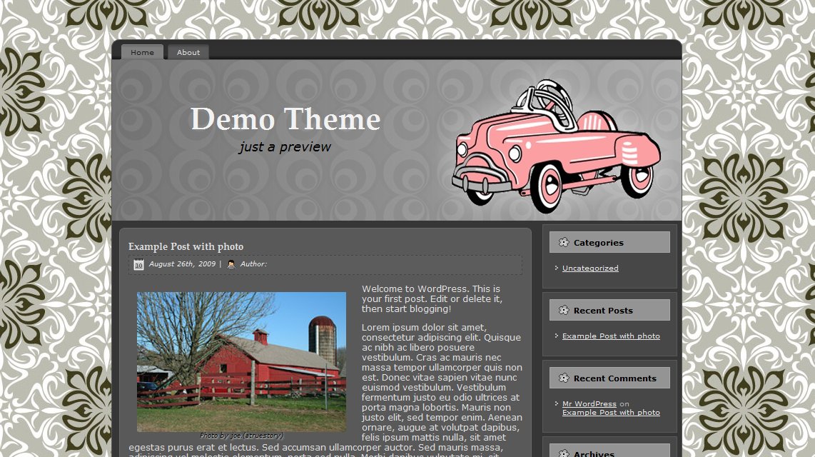 Pre made retro wordpress theme