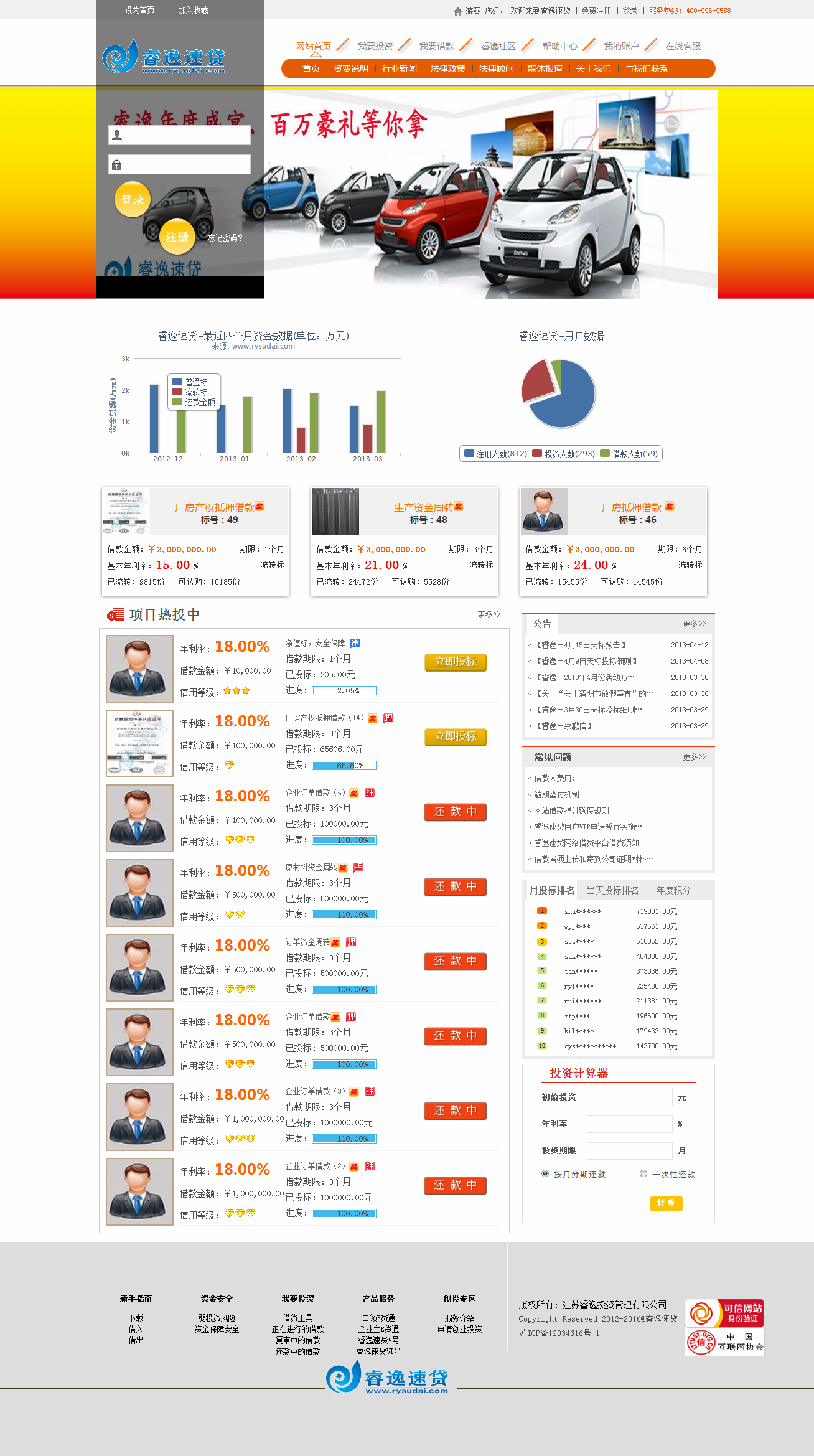 睿逸速贷p2p网络借贷