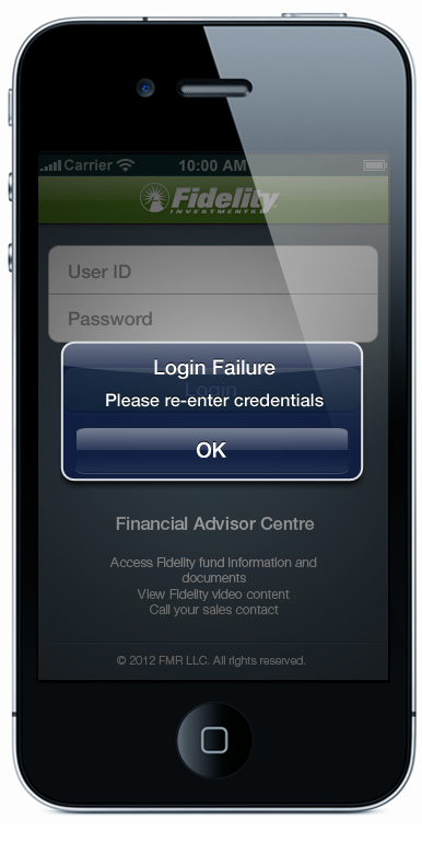 Mobileadvisoriphoneui login error